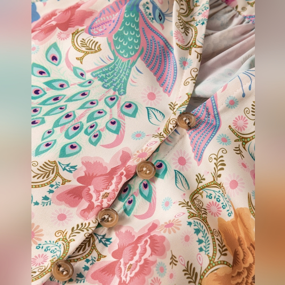 Floral Peacock Dream Dress - Picture 6 of 10